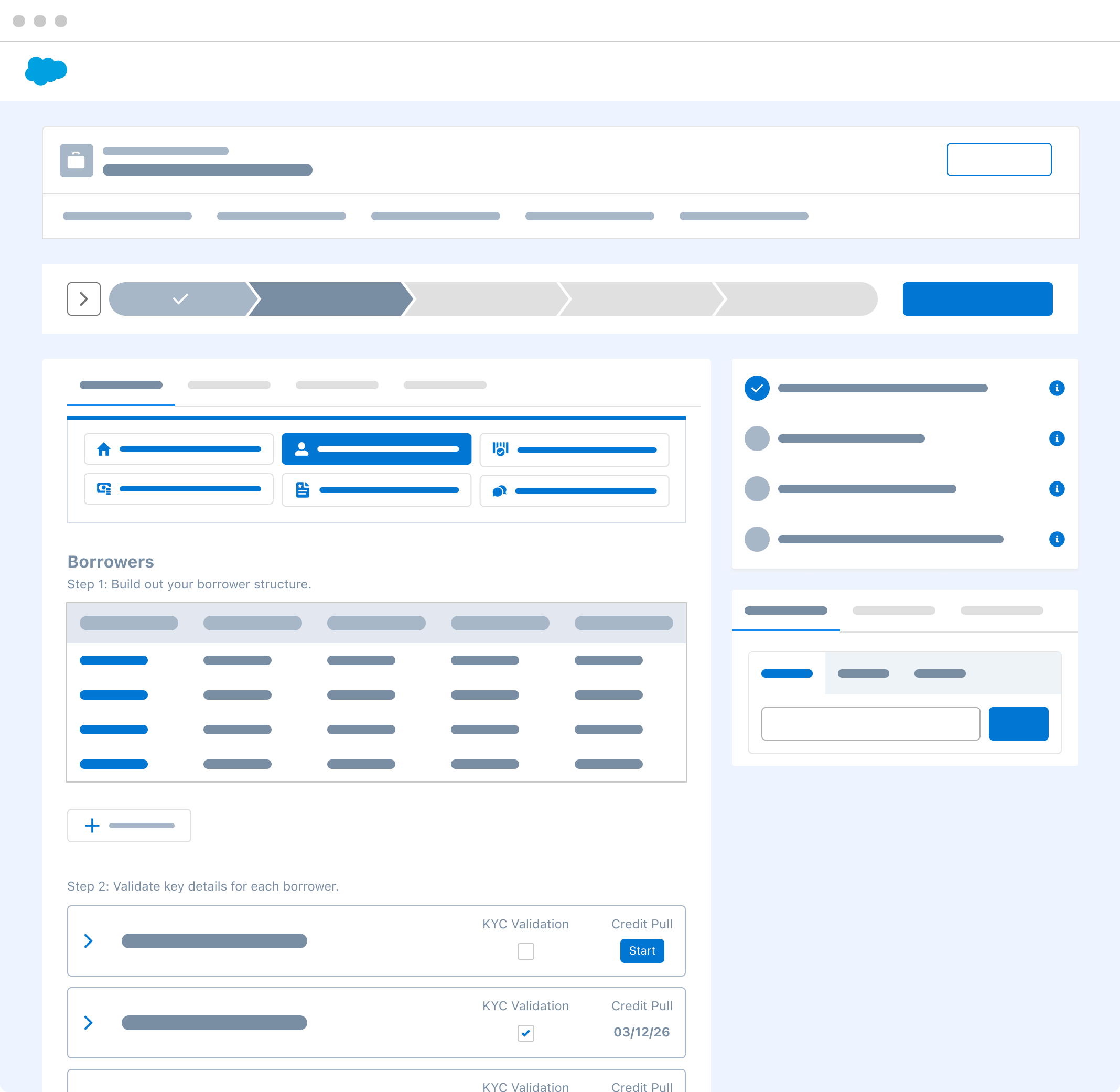 Loan proposal workflow wireframe step 2